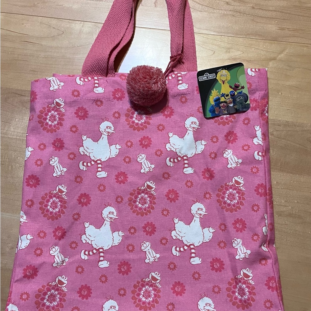 Pink Sesame Street Canvas Tote Bag NWT